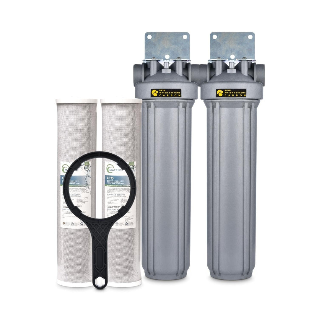 RKIN CBS Dual Carbon Whole House Water Filter System