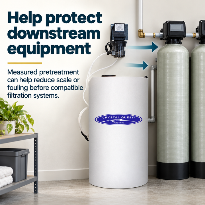 Crystal Quest dosing system can help protect compatible downstream equipment