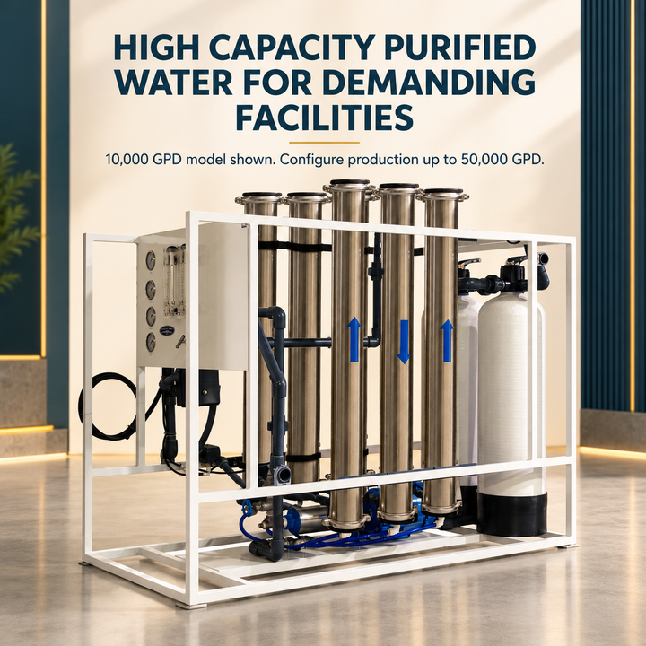 Crystal Quest high flow commercial reverse osmosis system for demanding facilities