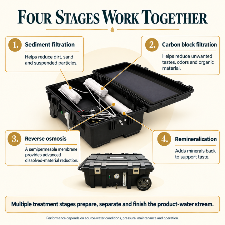 Crystal Quest Rover four-stage reverse osmosis treatment process
