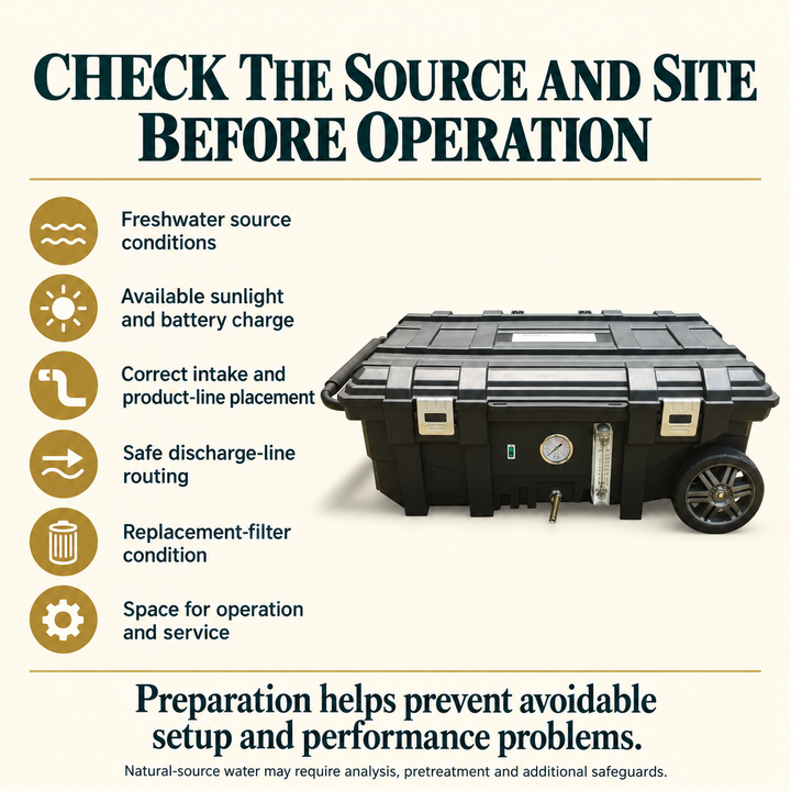 Crystal Quest Rover freshwater source and site checklist