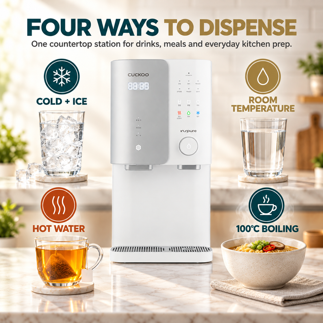 CUCKOO ZERO100 cold with ice, room temperature, hot and boiling water choices