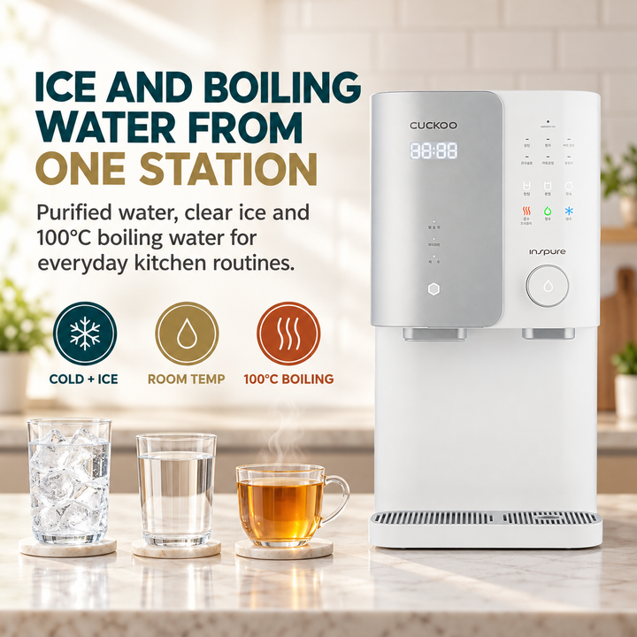 CUCKOO ZERO100 purified water, ice and 100 degree Celsius boiling water station