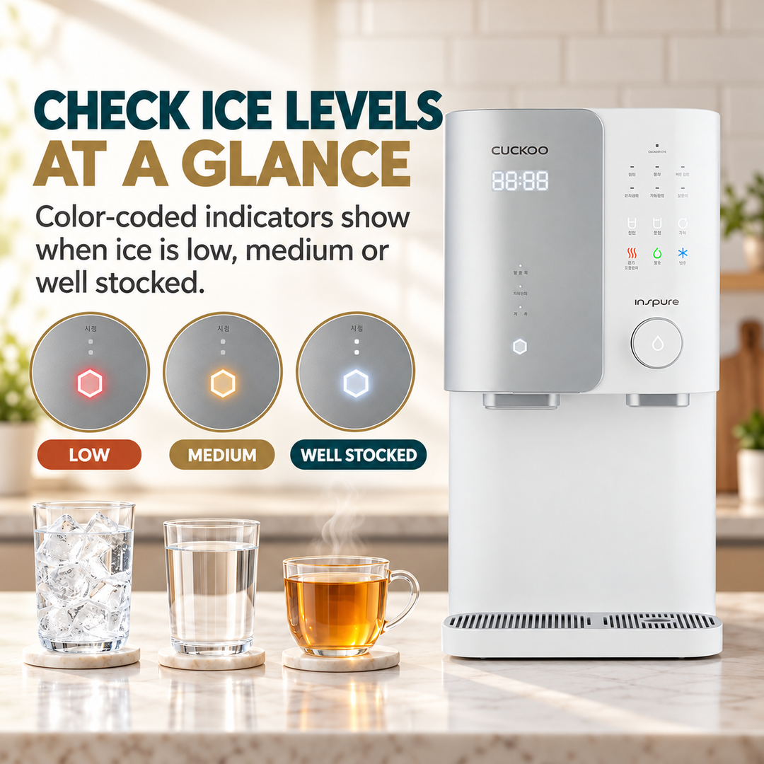 CUCKOO ZERO100 color-coded LED ice-level display