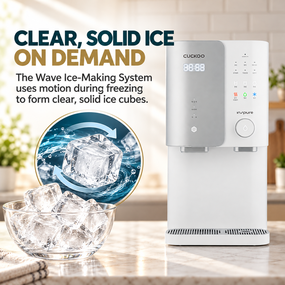 CUCKOO ZERO100 Wave Ice-Making System for clear solid ice cubes