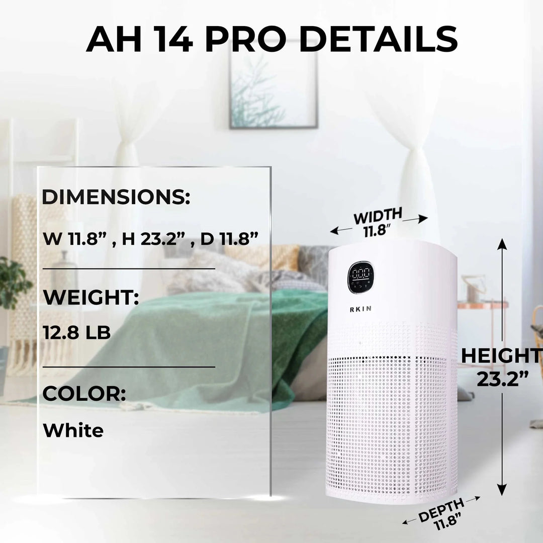 RKIN HEPA 14 Air Purifier – Breathe Cleaner, Healthier Air with UV, Carbon &amp; Ion Technology