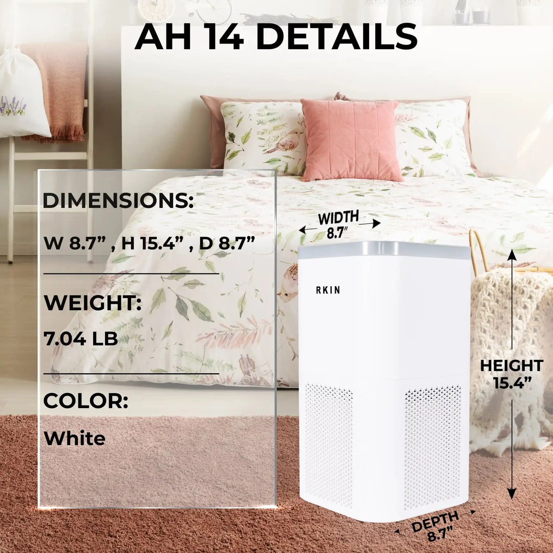RKIN HEPA 14 Air Purifier – Breathe Cleaner, Healthier Air with UV, Carbon &amp; Ion Technology