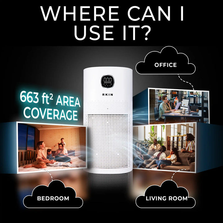 RKIN HEPA 14 Air Purifier – Breathe Cleaner, Healthier Air with UV, Carbon &amp; Ion Technology