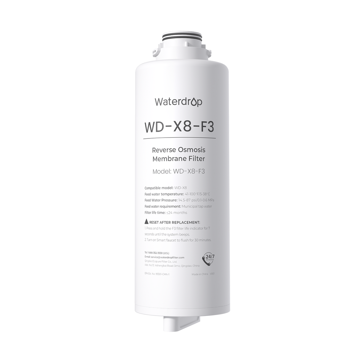 X8-F3 Filter for Waterdrop X8 Reverse Osmosis System | 800 GPD