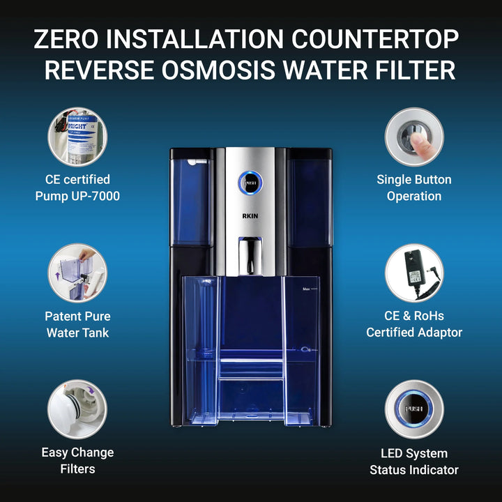 RKIN Zero Installation Purifier Countertop Reverse Osmosis Water Filter